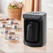 تصویر قهوه ساز ترک کاراجا مدل Hatır Köz دو کاره رنگ مشکی ظرفیت ۵ فنجان 