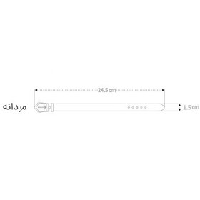 تصویر دستبند زنانه و مردانه چرم طبیعی و استیل رنگ ثابت حروف الفبای فارسی - حرف ح 