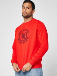 تصویر سویشرت یقه گرد لوگو برند Tommy Hilfiger Logo Crew Neck Sweatshirt