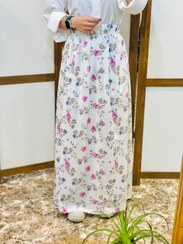 تصویر دامن سفید صورتی 