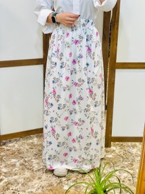 تصویر دامن سفید صورتی 