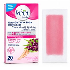 تصویر نوار موبر ویت مدل Normal Skin مخصوص بدن و پا حاوی شی‌باتر و عصاره آسایی بری بسته ۲۰ عددی 