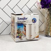 تصویر کتری برقی سونیفر 2رنگ مشکی سفید600میل مدل2058 استیل 304 /800وات سونیفر