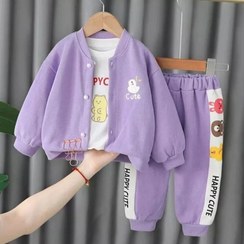 تصویر لباس بچگانه سه تیکه واردتی طرح اردک رنگ یاسی مناسب 9 تا 18 ماه - ۶ 