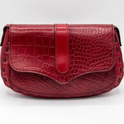 تصویر کیف پاسپورتی چرم زنانه مدل پروانه رنگ زرشکی 