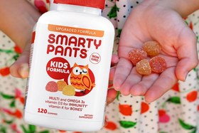 تصویر قرص مولتی ویتامین کودک ( پاستیلی) SmartyPants Kids Formula Daily Gummy Multivitamin: Vitamin C, D3, and Zinc for Immunity, Gluten Free, Omega 3 Fish Oil (DHA/EPA), , Vitamin B6, Methyl B12, 120 Count (30 Day Supply)