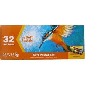 تصویر پاستل گچی 32 رنگ نیمه ریوز ا Reeves soft pastel 32 colors Reeves soft pastel 32 colors