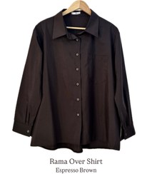 تصویر شومیز طرح راما رنگ‌ اسپرسو Rama Over Shirt | Espresso