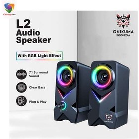 تصویر اسپیکر 2 تکه بلوتوثی رومیزی اونیکوما مدل L2 Onikuma L2 Desktop Wireless Speaker