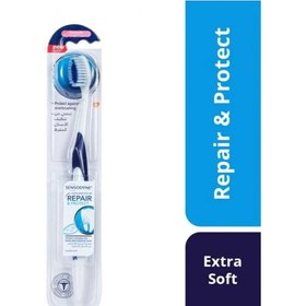 تصویر مسواک سنسوداین Sensodyne Repair And Protect با برس خیلی نرم مسواک سفید - آبی