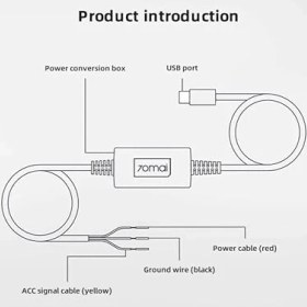 تصویر کیت سخت افزاری دوربین ماشین 70Mai UP03 شیائومی Xiaomi 70mai Hardwire Kit Midrive UP03