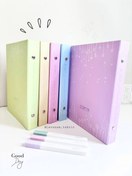 تصویر کلاسور پاستلی قفل فلزی سایز A5 