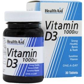 تصویر قرص ویتامین D3 1000 هلث اید 30 عدد Health Aid Vitamin D3 1000IU 30 Tabs
