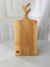 تصویر تخته گوشت چوبی طرح برگ 