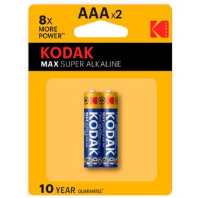 تصویر باتری نیم قلمی کداک 2 عددی مکث ( kodak aaa max super ) - جعبه ی 12 تایی 