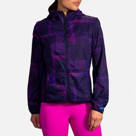 تصویر سویشرت ورزشی زنانه بروکس مدل Brooks Women's Canopy Jacket|بنفش طرح دار 