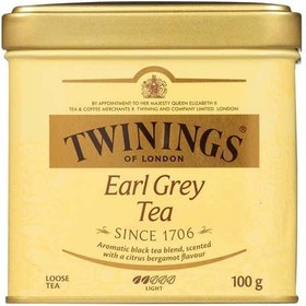 تصویر چای سیاه ارل گری توینینگز قوطی فلزی – Twinings 