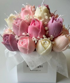 تصویر شمع گل لاله رنگی 