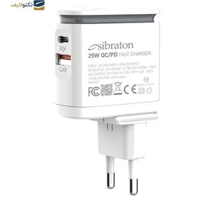 تصویر شارژر دیواری سیبراتون مدل S-W2225i-PD توان 25 وات Sibraton S-W2225i-PD Wall Charger