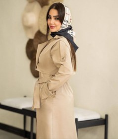 تصویر بارانی دو تیکه بلند زنانه فروشگاه سحرناز - سایز 2 / سفید Women's two-piece long raincoat from Sahrnaz store