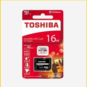 تصویر رم میکرو اس دی 16 گیگابایت توشیبا مدل M302-EA EXCERIA 90MB.s TOSHIBA MICROSDHC CARD 16GB EXCERIA M302-EA 90MB.s