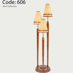 تصویر آباژور چوبی کنار سالنی رایکا 3شعله مدل نیلوفر DARK606 