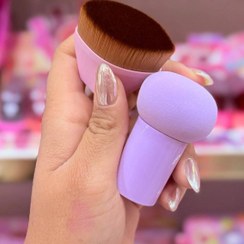 تصویر پد دوتایی قارچی و براش کرم پودر 12تایی 