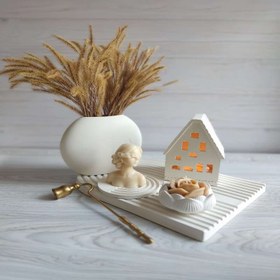 تصویر ست رومیزی دکوری سفید