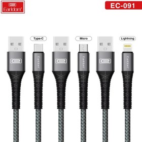 تصویر کابل شارژ لایتنینگ ارلدام مدل EC-091i طول 1/0 متر Earldom EC-091i lightning cable