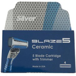 تصویر تیغ یدک مدل بلیز5 بسته 4 عددی سیلور Silver Blaze 5 Razor Blades Pack Of 4