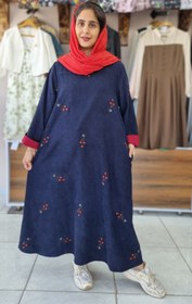 تصویر پیراهن گل یخ مخمل کبریتی ۱۱۳۶