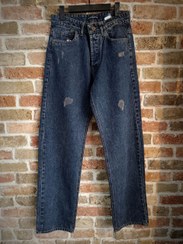 تصویر شلوار نیم بگ جین مردانه سرمه ای کد rsn154 - 3 