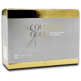 تصویر ساشه کلاژن گلد مو و ناخن آدریان 20 عدد Adrian Colagen Gold Hair Nourishment And Support 20 Oral Sachets