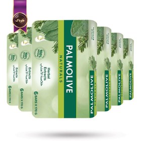 تصویر 6 بسته صابون پالمولیو Palmolive مدل عصاره های گیاهی Herbal Extracts پک 6تایی (اورجینال) 