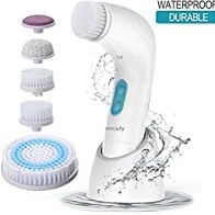 تصویر فیس واش 5 در 1 صورت و بدن ETEREAUTY ETEREAUTY Facial Brush Waterproof Body Facial Cleansing Brush for Deep Cleansing, Gentle Exfoliating and Removing Blackhead with 5 Brush Heads