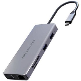 تصویر مولتی پورت پاورولوژی مدل Powerology P11CHBGY Powerology P11CHBGY 11 in 1 USB C Hub