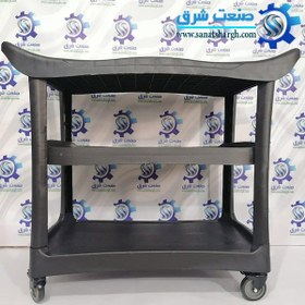 تصویر ترولی سه طبقه PVC مشکی 