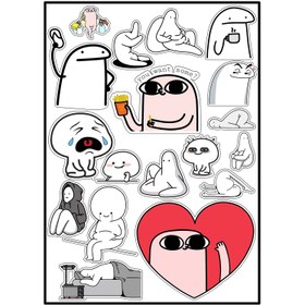 تصویر استیکر لپ تاپ و موبایل استیکریا طرح میم کد MemesSt6001 مجموعه 18 عددی Funny Sticker Pack Code MemesSt6001