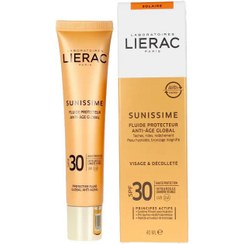 تصویر کرم ضد آفتاب بی رنگ لیراک SPF30 مدل ضد چروک مناسب انوع پوست حجم 40 میلی لیتر 