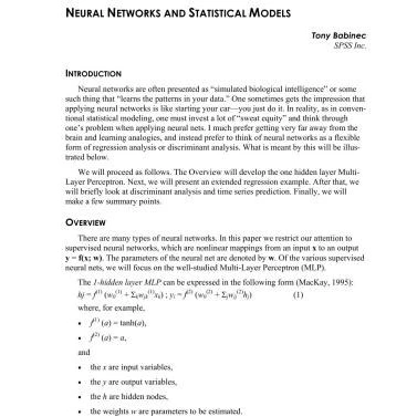 خرید و قیمت دانلود کتاب Neural Networks and Statistical Models | ترب
