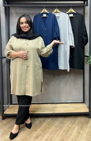 تصویر مانتو سایز بزرگ مدل 290 چهار دکمه 