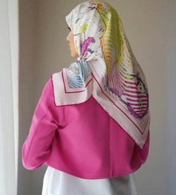 تصویر روسری شفق - ابریشم تویل / قواره 90 nobahar scarf