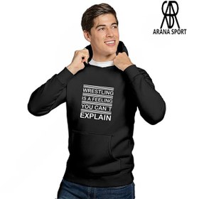 تصویر هودی ورزشی فشن لاین کشتی مشکی/سفید | آرنا اسپورتر Buy Fashion Line Wrestling Hoodie Black/White - Arenasporter.ir