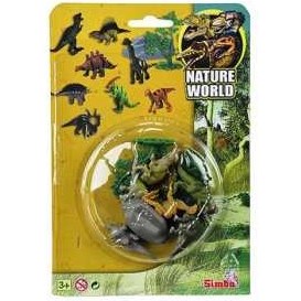 تصویر عروسک سیمبا مدل Nature World Dinosaurs 1212 بسته 8 عددی 