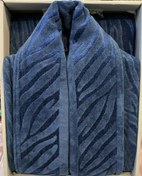 تصویر حوله تن‌پوش طرح زبرا سایز ۱۲۵ L و XL با ۱۲ رنگ جذاب - آبی 