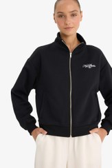 تصویر سویشرت زنانه مشکی دفکتو 