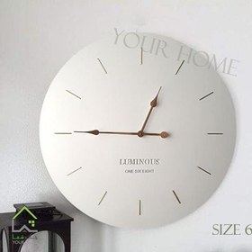 تصویر ساعت دیواری گرد چوبی لومینوس 
