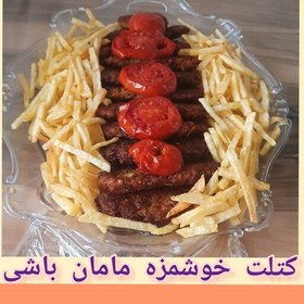 تصویر کتلت گوشت طبخ شده و دورچین به سبک مامان باشی 