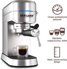 تصویر اسپرسو ساز نیولند مدل: (NL-2708BS) (Professional Coffee Machine)