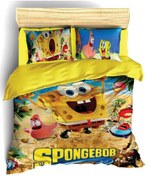 تصویر روتختی سه بعدی یک نفره طرح باب اسفنی زرد مدل 1024 کارینا 5 تکه 